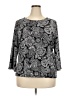 M Collection Silver Black 3/4 Sleeve Blouse Size 2X - photo 1