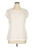 Essentials 100% Polyester Ivory Short Sleeve Top Size XL - photo 1