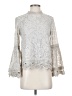 Listicle Silver 3/4 Sleeve Blouse Size S - photo 1