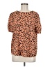 Papermoon 100% Polyester Animal Print Orange Short Sleeve Blouse Size M - photo 1