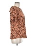 Papermoon 100% Polyester Animal Print Orange Short Sleeve Blouse Size M - photo 4
