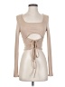 Shein Tan Long Sleeve Top Size 2 - photo 1