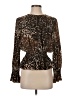 Victor Alfaro Collective 100% Polyester Animal Print Brown Long Sleeve Blouse Size XS - photo 1