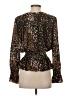 Victor Alfaro Collective 100% Polyester Animal Print Brown Long Sleeve Blouse Size XS - photo 2