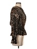 Victor Alfaro Collective 100% Polyester Animal Print Brown Long Sleeve Blouse Size XS - photo 4