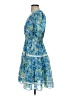 Taylor 100% Polyester Print Blue Casual Dress Size 2 - photo 5
