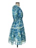 Taylor 100% Polyester Print Blue Casual Dress Size 2 - photo 4