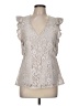 David Lerner Ivory Sleeveless Blouse Size M - photo 1
