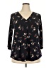 Beacon Black 3/4 Sleeve Blouse Size 2X - photo 1