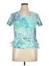 Caribbean Joe Teal Short Sleeve Top Size XL - photo 1