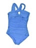 Calvin Klein Solid Blue One Piece Swimsuit Size S (estimated) - photo 1