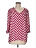 Tiana B. 100% Polyester Chevron-herringbone Red 3/4 Sleeve Blouse Size M - photo 1