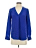 J.Crew 100% Silk Blue Long Sleeve Silk Top Size 2 - photo 1