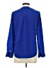 J.Crew 100% Silk Blue Long Sleeve Silk Top Size 2 - photo 2