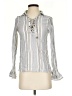 Beulah Style 100% Tencel Silver Long Sleeve Blouse Size XS - photo 1