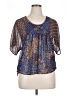 Xhilaration 100% Polyester Blue Short Sleeve Blouse Size XL - photo 1