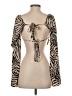 Shein 100% Polyester Tan Long Sleeve Top Size 2 - photo 2