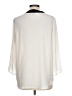 Kaari Blue 100% Polyester Ivory 3/4 Sleeve Blouse Size L - photo 2