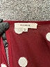 Pleione 100% Polyester Polka Dots Burgundy 3/4 Sleeve Blouse Size 1X - photo 7