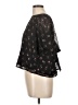 Ann Taylor LOFT 100% Polyester Floral Black Short Sleeve Blouse Size L - photo 5