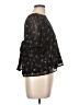 Ann Taylor LOFT 100% Polyester Floral Black Short Sleeve Blouse Size L - photo 4