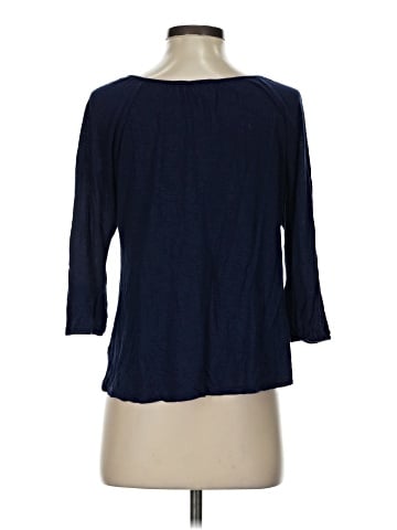 Blue Saks Fifth Avenue 3/4 Sleeve Blouse (view 2)