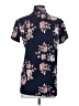 Lularoe Floral Blue Short Sleeve Turtleneck Size XS - photo 2