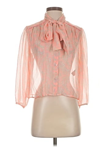 Elizabeth and James 3/4 Sleeve Silk Top (view 1)