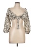 Blush 100% Polyester Ivory 3/4 Sleeve Blouse Size L - photo 1