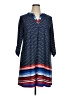 New Directions Stripes Blue Casual Dress Size XL - photo 1