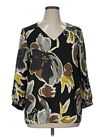 Lafayette 148 New York 3/4 Sleeve Silk Top (view 1)