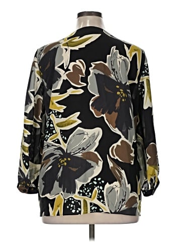 Lafayette 148 New York 3/4 Sleeve Silk Top (view 2)