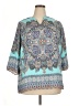 Violet & Claire 100% Polyester Paisley Teal 3/4 Sleeve Blouse Size 1X - photo 1