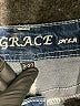 Grace Graphic Gray Denim Shorts Size 5 - photo 3