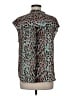 J.Crew 100% Polyester Animal Print Teal Short Sleeve Blouse Size M - photo 2
