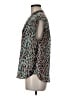 J.Crew 100% Polyester Animal Print Teal Short Sleeve Blouse Size M - photo 5