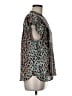 J.Crew 100% Polyester Animal Print Teal Short Sleeve Blouse Size M - photo 4