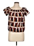 Blush 100% Cotton Brown Short Sleeve Blouse Size L - photo 1