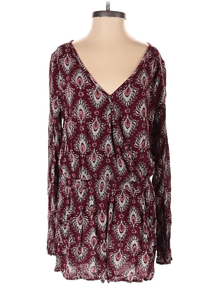 Pre-owned Band Of Gypsies Romper In Burgundy