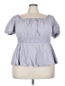 Torrid Gray Purple Short Sleeve Blouse Size 3X Plus (3) - photo 1