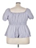 Torrid Gray Purple Short Sleeve Blouse Size 3X Plus (3) - photo 2
