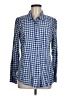 Theory 100% Cotton Checkered-gingham Blue Long Sleeve Button-Down Shirt Size M - photo 1