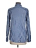 Theory 100% Cotton Checkered-gingham Blue Long Sleeve Button-Down Shirt Size M - photo 2
