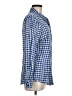 Theory 100% Cotton Checkered-gingham Blue Long Sleeve Button-Down Shirt Size M - photo 4