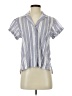 Eddie Bauer Stripes Gray Short Sleeve Blouse Size S - photo 1