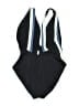 Solid & Striped Color Block Blue One Piece Swimsuit Size L - photo 2