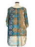 Ashley Stewart 100% Polyester Paisley Multi Color Blue 3/4 Sleeve Blouse Size 22 - 24 Plus - photo 2