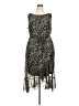 Sandra Darren 100% Polyester Animal Print Black Cocktail Dress Size 18 - photo 1