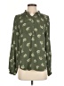 Ann Taylor LOFT 100% Polyester Floral Green Long Sleeve Blouse Size XXS - photo 1
