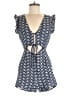 Honey Punch 100% Rayon Hearts Blue Romper Size M - photo 1